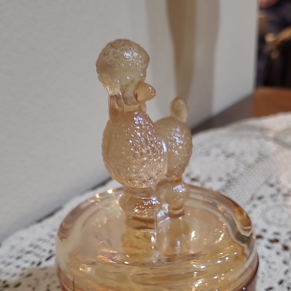 Vintage Glass Poodle Trinket Box - Picture 3 of 8